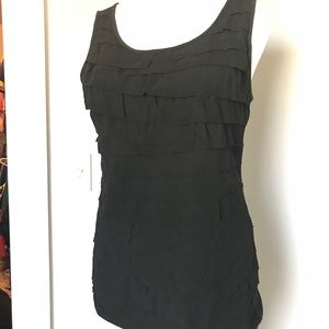 LOFT Black mixed media sleeveless top